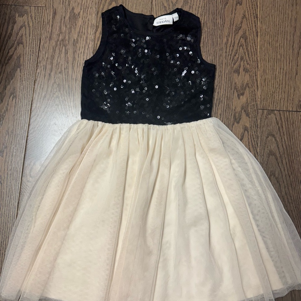 Kappa Black Sequin and Cream Tulle Kids Dress size 4T